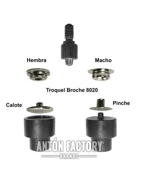 Troquel Broche Presión 8020